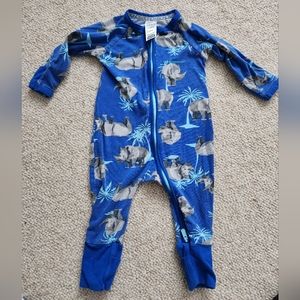 Bonds Wondersuit Sleep and Play Pajamas Blue Rhino 3-6months
